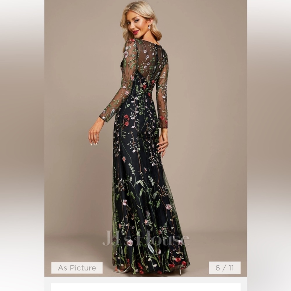 JJ house, black with embroidery gown…custom sized 10/12